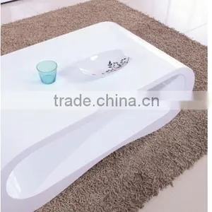 Elegant Shape Design Wooden White High Gloss Coffee Table,Tea Table thumbnail-4
