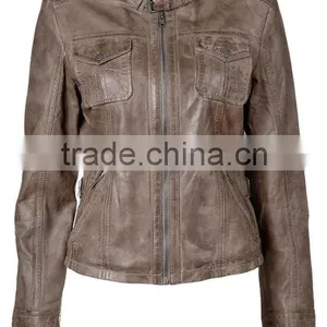 Ladies Fashion Leather Jacket 2016 Top Sale Deisgn thumbnail-1