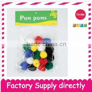 Colorful Plush Pom Poms Dia 3.5cm- DIY Crafts Accessory for Kids thumbnail-1
