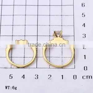 Wholesale Engagement Couple Finger Rings 18k Solid Gold Plated cz Diamonds High Quality Finger Rings More Attractive thumbnail-6
