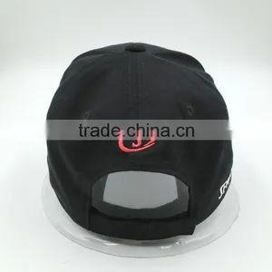 Wholesale Custom Made 6 Panel Black Cotton Twill Baseball Cap thumbnail-4