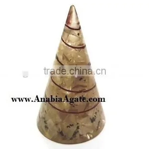 Crystal Quartz Copper Wire Wrapped Orgone Cone : Wholesale Orgone Cone thumbnail-2