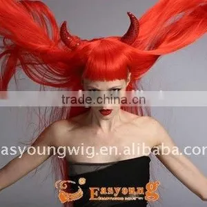 Red Anime Cosplay Hair Wig, Cheap Witch Halloween Synthetic Wigs thumbnail-3