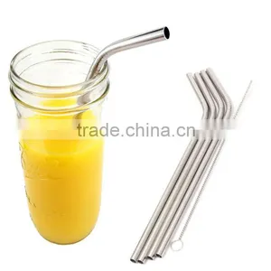 Hot Sale Stainless Steel Straws for Drink 6 Pcs With 2 Cleaner Brush Cleaning Brush Included thumbnail-3