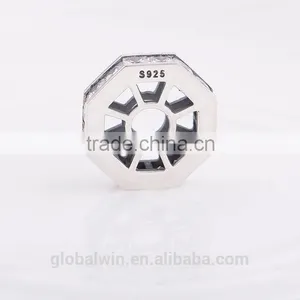 Antique Silver Charms Crystal Silver Beads Wheel Jewelry Charm Wholesale thumbnail-4