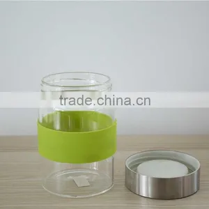 High Borosilicate Glass Jar Glass Tank With Stainless Steel Lid 300ml Handmade Glassware QM419 thumbnail-3