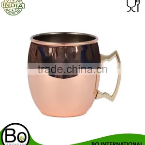 Copper Moscow Mule Barrel Mug With Brass Handle thumbnail-1