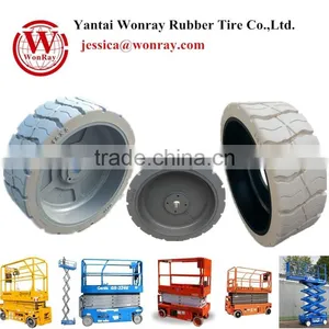 Aerial Work Platform Genie Haulotte Upright Snorkel Mobile Scissor Lift Solid Tire Wheel 15x5 thumbnail-1
