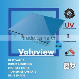 Transparent Plastic Polycarbonate Solid Flat Sheet (Valuview Blue Solid Flat) thumbnail-1