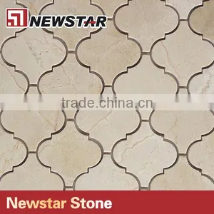 Grade First Quality Spanish Marble Crema Marfil Polished Lantern Shaped Mosaic Tiles thumbnail-1