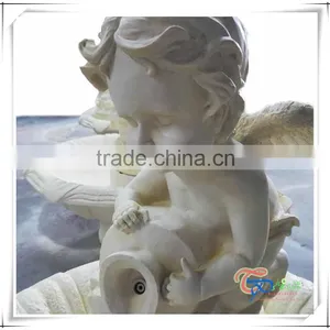Polyresin Garden Solar Angel/Cherub Staute Water Fountain thumbnail-3