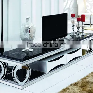 E357 Simple Design Marble Top tv Stand thumbnail-1
