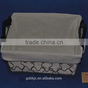 Metal Wire Basket With Removable Fabric Liner thumbnail-1