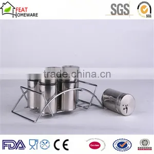 Hot Sale Glass Seasoner Storage Canister Jar Set With Stainless Steel Lid thumbnail-2