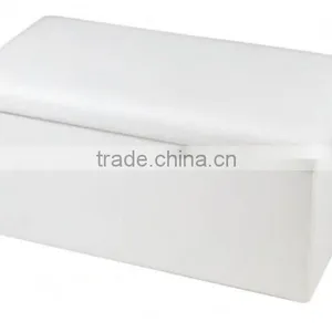 Best Selling White Faux Leather Foldable Easy Assembly Storage Ottoman thumbnail-2