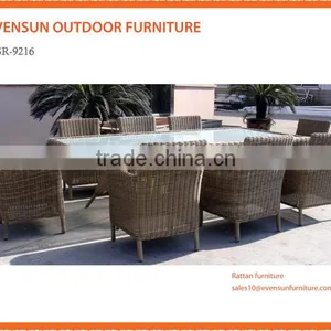 Luxury Grey Rattan Corner Sofa Dining Table Set Garden Patio Furniture Seats 9 thumbnail-1