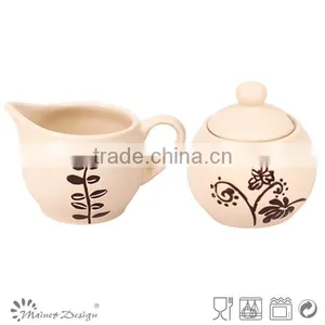 Stoneware Dinnerware Sugar Bowl Coffee Creamer Container thumbnail-1