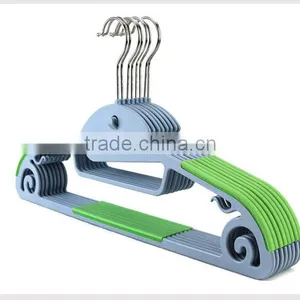 Plastic Antiskid Wet & Dry Clothes Hanger With Pulley,ABS,TPE,PP,Chrome Plated Hook thumbnail-6