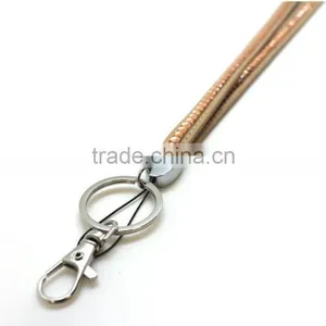 Hot Sale, Promotion Gift PU Leather Lanyard With Rhinestone, Swivel Snap Hooks, Key Ring Accembly, Acrylic Gem Key Chain thumbnail-2