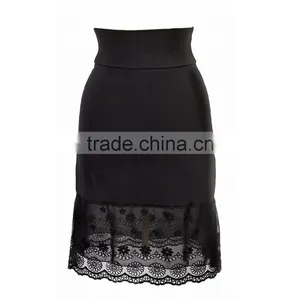 Wide Foldable Waistband Poly/spandex A Line Skirts 4 Wearing Ways Lace Trim Embroidered Skirt Extender thumbnail-1