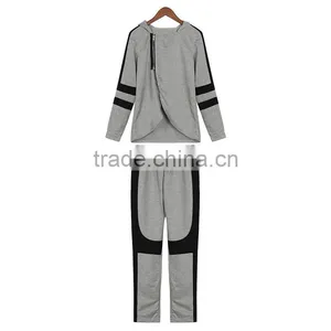 Two Piece Set Women Tracksuits Sportsuit 2016 Autumn Ladies Zipper Split Hooded Sweatshirts thumbnail-3