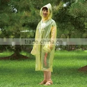 Promotion PE Disposable Foldable Adult Transparent Clear Plastic Raincoat thumbnail-3