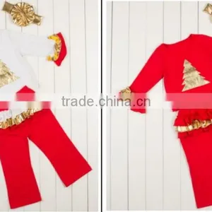 China Product and Low Price Wholesale Golden Autumn Outfits With Headband for 6monthes -8years Baby Kids Warmer thumbnail-6