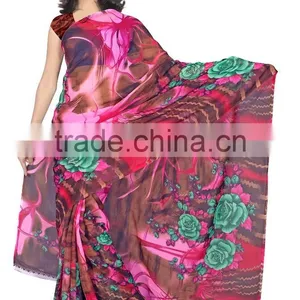 Indian Women Choice Printed Saree With Blouse Material thumbnail-4