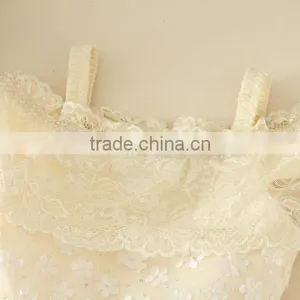 2017 Baby Girl Party Dress Children Frocks Designs Lace Sexy Harness Apricot Lovely Cotton Net Birthday Party Dresses thumbnail-3