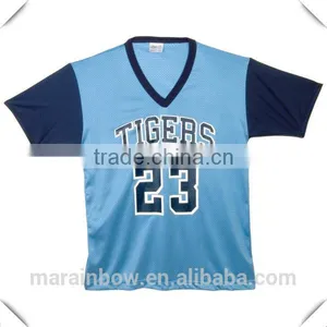 Custom Made Mens v Neck Mesh Baseball Jersey With Contrasting Sleeves ,bulk Wholesale Clothing Made in China thumbnail-1