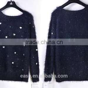 100% Mohair With Heart Shape Embroidery British Spirit Sweater thumbnail-1