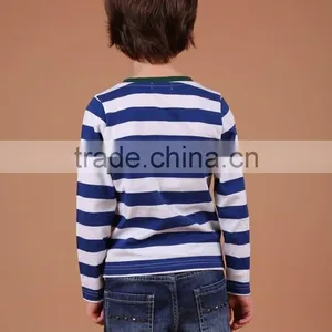 Custom Kids Striped Sleeves t Shirt Wholesale thumbnail-3
