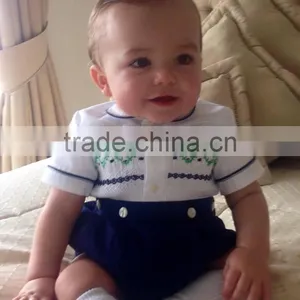 2016 New Design Cotton Embroidery Romper Baby Boys Name 1st Birthday Party Outfits Baby Romper for Infant Baby Boys thumbnail-1