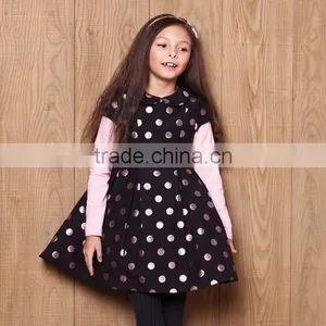 High End Baby Gril Dress Children Frocks Designs Girl Child Polk Dot Dress Wholesale thumbnail-2