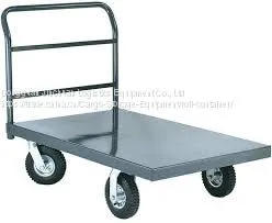 Powder Coated Steel Frame Flatbed Cart 4 Wheels Heavy Duty thumbnail-1