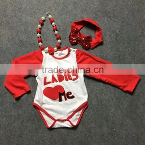 2016 Tutu Arrival Ladies Love me Valentine's Day Baby Romper Girls Dress Clothes Long Sleeve Sets With Matching Bow and Boots thumbnail-1