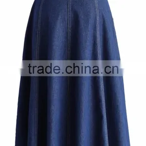 100%Cotton Belt Loops Waist Sexy Jean Skirt Women A-line Denim Skirt 2016 thumbnail-3
