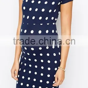 Hot Sale Office Wear Sexy Maternity Spot Bodycon Dress With Cross Back for Pregnant Women thumbnail-1