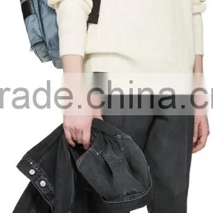 Crew Neck Long Raglan Sleeve Ribbed Cotton Jersey Sweater in Off White for Men thumbnail-4
