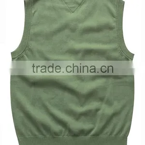 Men's Plain Kintting Pattern Argyle Sweater Vest With Custom thumbnail-2