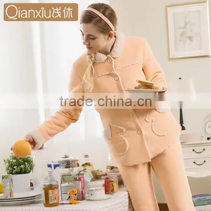 Functional Service Qianxiu Long Sleeve Winter Fleece Ladies Nighty thumbnail-4