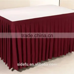 100% Polyester Fancy Banquet Hotel Table Skirt thumbnail-1