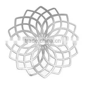 304 Stainless Steel Flower Hollow Carved Filigree Components Computer Metal Patch Embellishments Jewelry Findings thumbnail-1