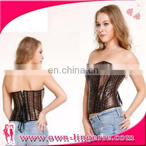 Brown Leather Corset Waist Slimming Corset for Womman thumbnail-1