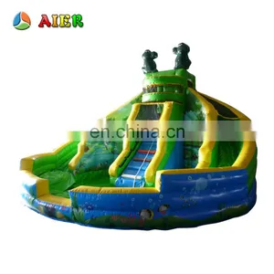 2017 New Inflatable Wetland Park Water Slide , Cute Green Inflatable Pool Slide thumbnail-1