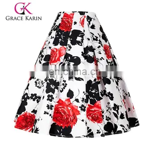 Grace Karin Occident Vintage Retro 50s Floral Pattern Cotton Skirt 9 Patterns CL008925-3 thumbnail-1