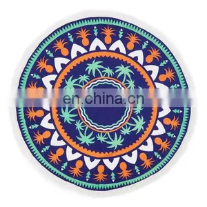 2017China Wholesale Plain Beautiful Round Beach Towel thumbnail-1