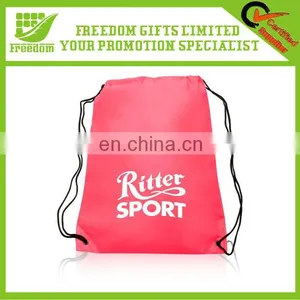 Advertising Logo Branded Drawstring Tote Bag thumbnail-1