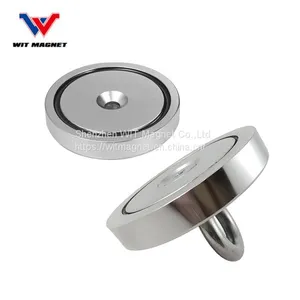 500LBS Pulling Force Magnetic N52 Super Big Round Neodymium Fishing Magnet With M10 Eyebolt Countersunk Hole Diameter 90MM thumbnail-4