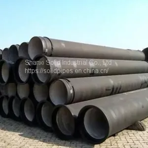 Fasting Shipping ISO2531 Bitumen Coating C40 C30 C25 K9 Ductile Iron Spigot Pipe thumbnail-1